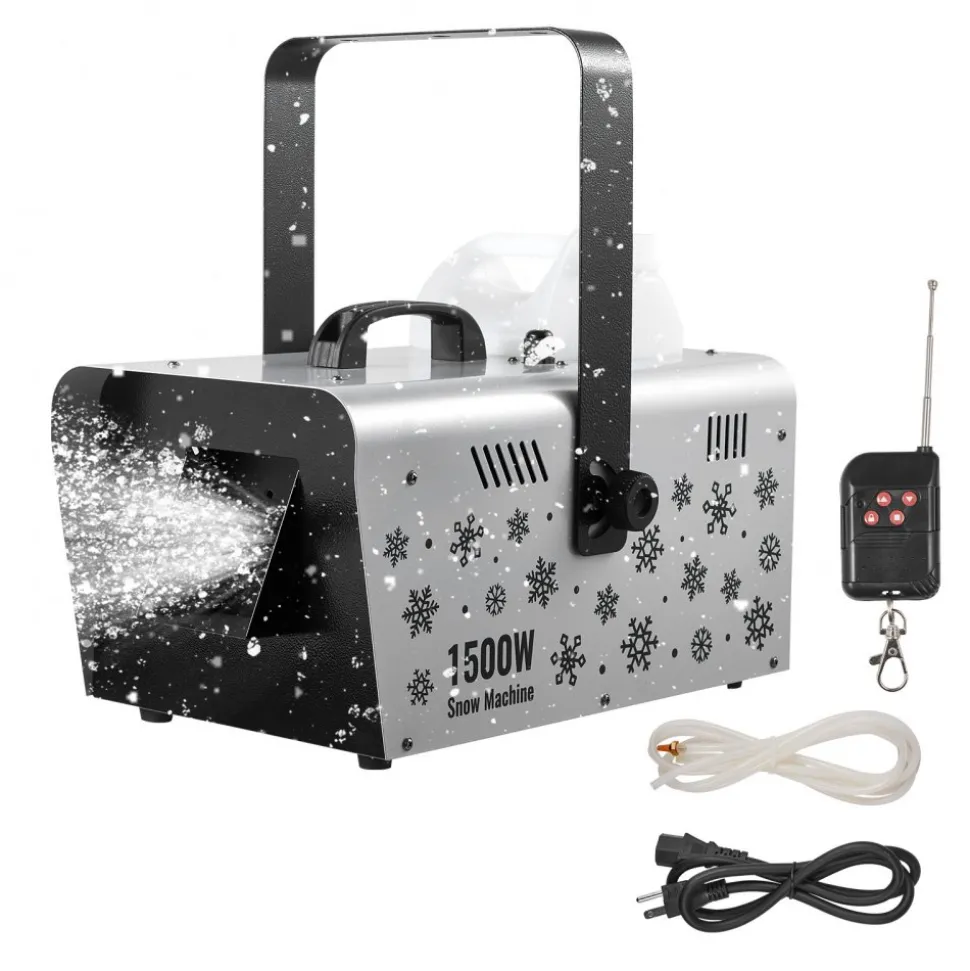 VEVOR Snow Machine, 1500W Handheld/Hanging Snow Maker By Wireless Remote Control, Portable Snowmaking Machine, High Output Snowflake Maker with 5L Tank for Christmas Party Wedding Stage Effects