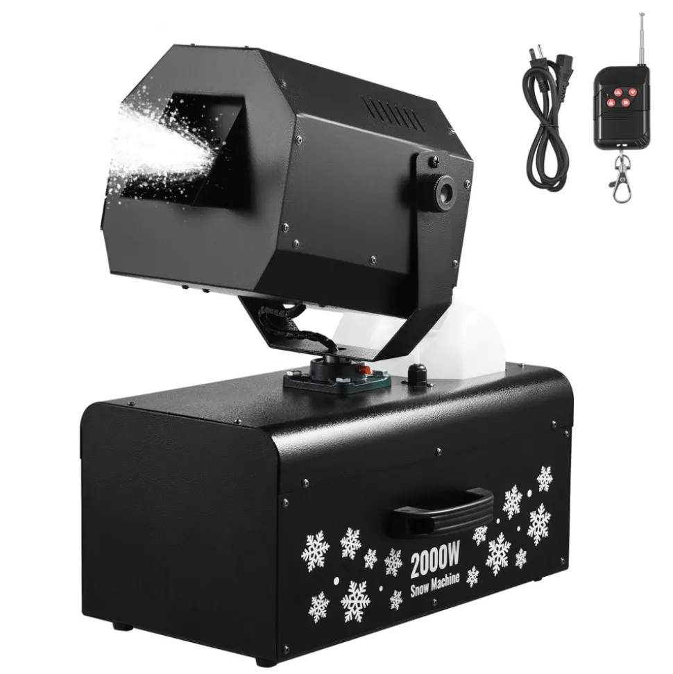 VEVOR Snow Machine, 2000W 90°Shaking Head Snow Maker by Wireless/Wired Remote Control, High Output Snowmaking Machine Coverage up to 25 ㎡ with 5L Tank for Christmas Wedding Parties