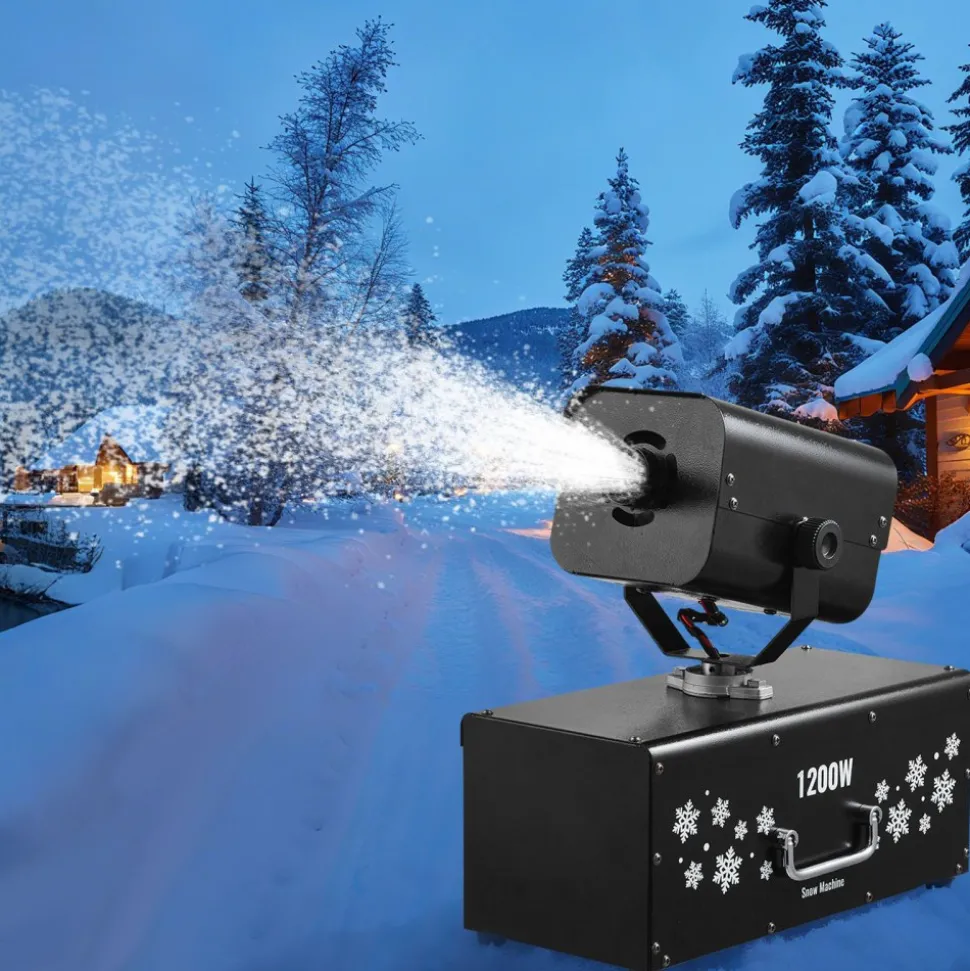 VEVOR Snow Machine, 1200W 90° Shaking Head Snow Maker with Wireless Remote Control, High Output Snowmaking Machine Coverage up to 12 ㎡ for Christmas Wedding Parties Stage Snowflake Effect