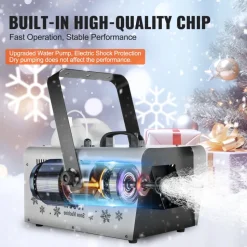 VEVOR Snow Machine, 1500W Snow Maker Machine with 2 Remotes Control and 5L Large Capacity Water Tank, High Output Snowflake Maker Stage Snow Effect for Christmas, Halloween, Wedding, DJ Parties