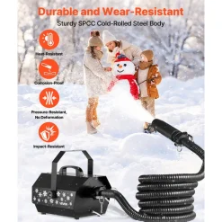 VEVOR Snow Machine, 1300W Super Silent Snow Maker, Portable Wireless Remote Control Snowmaking Machine, Outdoor & Indoor Snowflake Maker for Xmas Party Wedding Stages Mall Snowflake Effects Decor