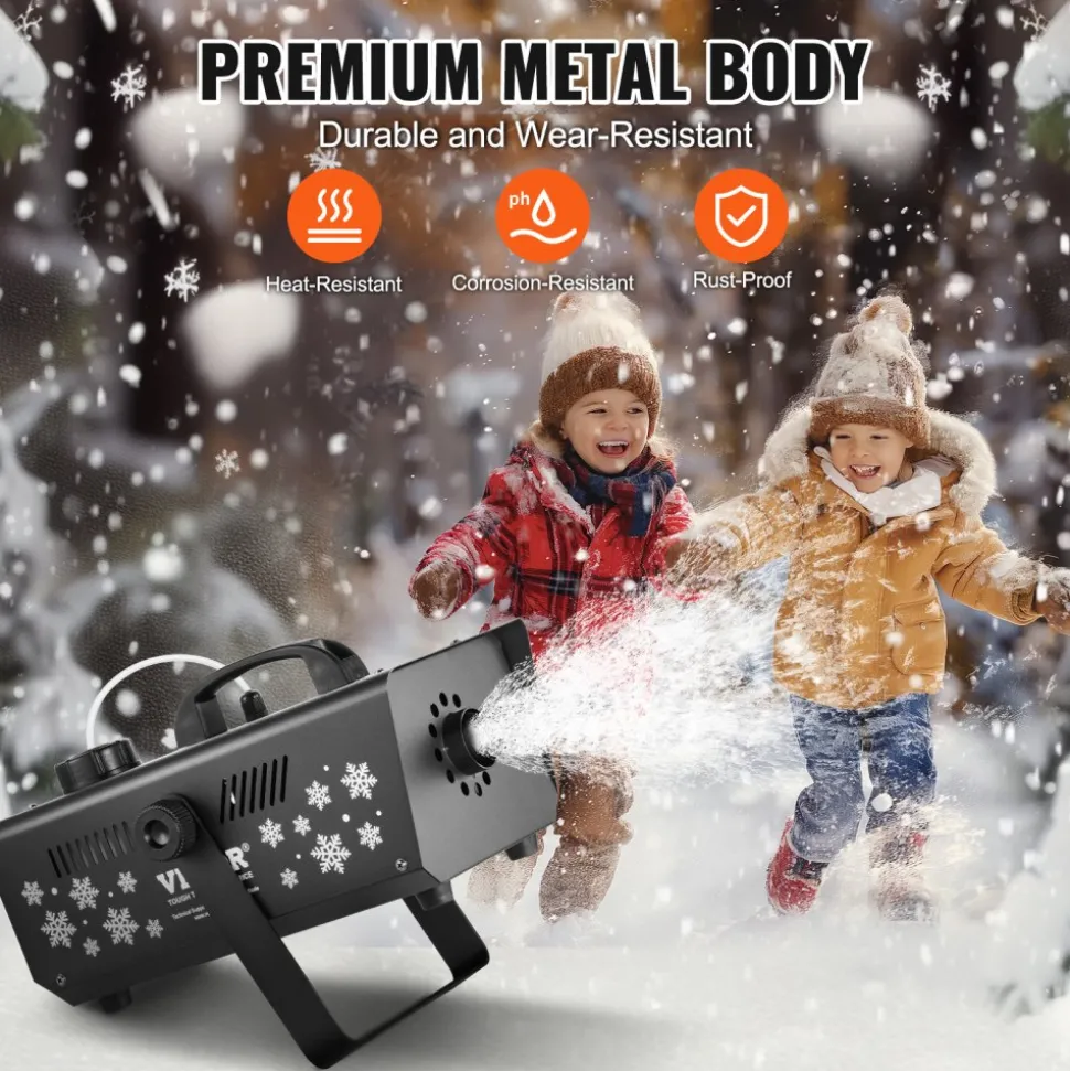 VEVOR Snow Machine, 650W Wireless Remote Control Snow Maker Machine with 1L Tank High Output Portable Premium Artificial Snowflake Machines for Christmas Holidays Parties Wedding Stage Effect