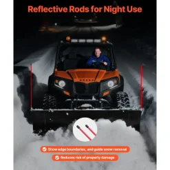 VEVOR Snow Plow Blade, 43 in/72 in Width Adjustable Snow Plow Kit, Easy to Detach, Universal Mount Plowing Attachment with Rubber Flaps, Heavy Duty Steel Blade, Compatible with Most UTV &  ATV