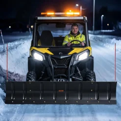 VEVOR Snow Plow Kit 43 in/72 in Width Adjustable Universal Plow Attachment, for Most ATVs and UTVs, Height & Left-Right Adjustable, 3 Mount Options, Steel ATV Scrape Blade, Efficient Snows Clearing