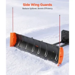 VEVOR Snow Plow Kit 43 in/60 in Width Adjustable Plow Attachment Side Wings, for Most ATVs & UTVs, Height & Left-Right Adjustable, 3 Mount Options, Universal Steel ATV Scrape Blade, Efficient Clearing