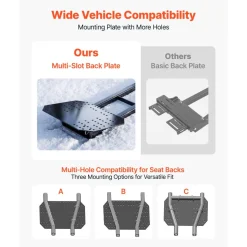 VEVOR Snow Plow Kit 43 in/60 in Width Adjustable Plow Attachment Side Wings, for Most ATVs & UTVs, Height & Left-Right Adjustable, 3 Mount Options, Universal Steel ATV Scrape Blade, Efficient Clearing