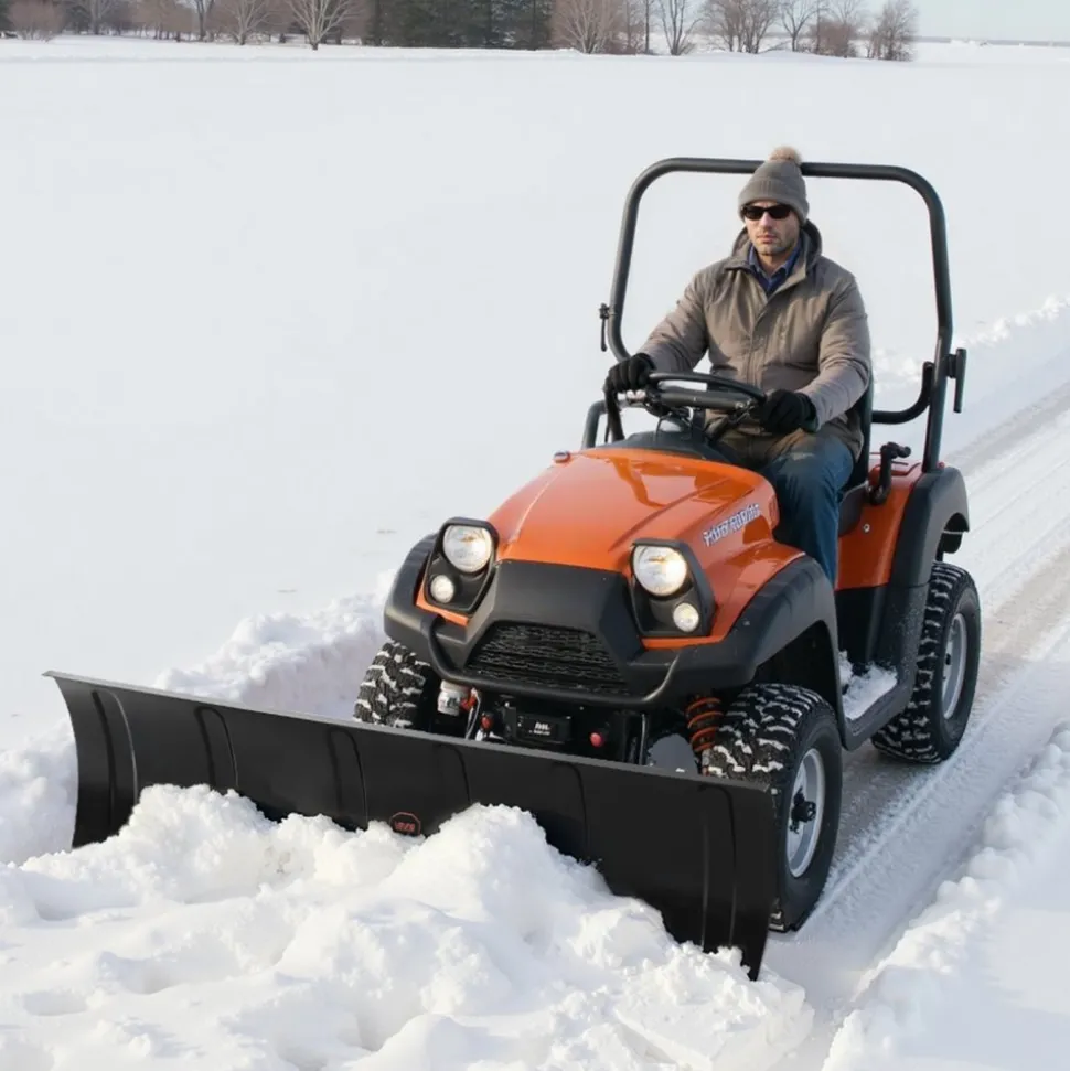 VEVOR Snow Plow Kit, 48in Universal Snow Plow Attachment, Height & Left-Right Adjustable, Quick To Detach, Steel ATV Scrape Blade, 3 Mount Options, Efficient Snows Clearing, for Most ATVs & UTVs