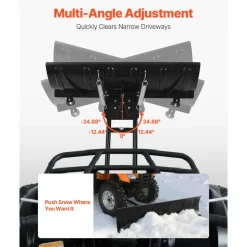 VEVOR Snow Plow Kit, 48in Universal Snow Plow Attachment, Height & Left-Right Adjustable, Quick To Detach, Steel ATV Scrape Blade, 3 Mount Options, Efficient Snows Clearing, for Most ATVs & UTVs