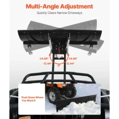 VEVOR Snow Plow Kit, 60in Universal Snow Plow Attachment, Height & Left-Right Adjustable, Quick To Detach, Steel ATV Scrape Blade, 3 Mount Options, Efficient Snows Clearing, for Most ATVs & UTVs