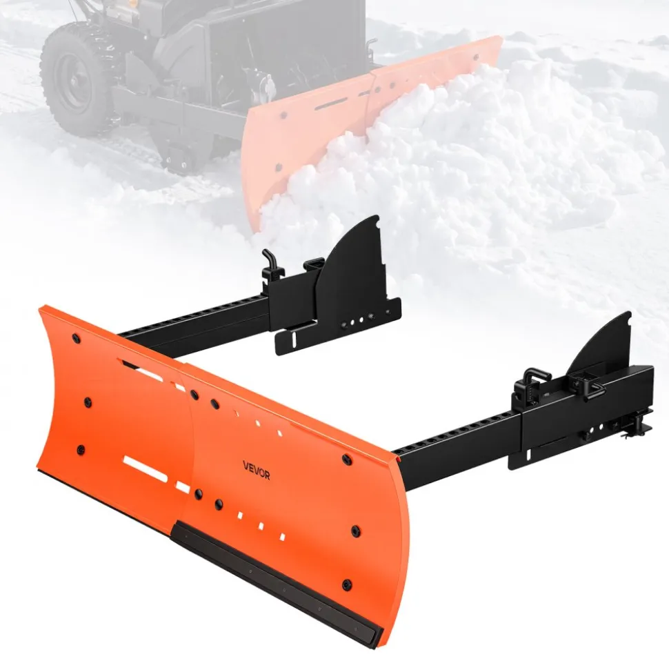 VEVOR Snow Plow Kit 22 to 32 in Width Adjustable Universal Plow Attachment, for Most Snowblowers, Dual-Mode Operation, Quick to Detach, Foldable Steel Scrape Blade, Efficient Snows Clearing, Black