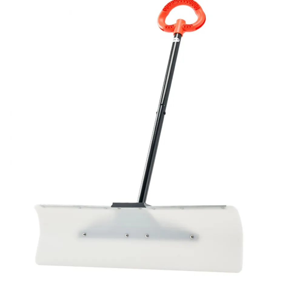 VEVOR Snow Pusher Shovel, 30 in Outdoor Snowplow Shovel with Ergonomic Grip, HDPE Plastic Blade, Winter Shovels with Segmented Handle, Metal Edged Strip, Portable Snow Removal Tool for Driveway Garden