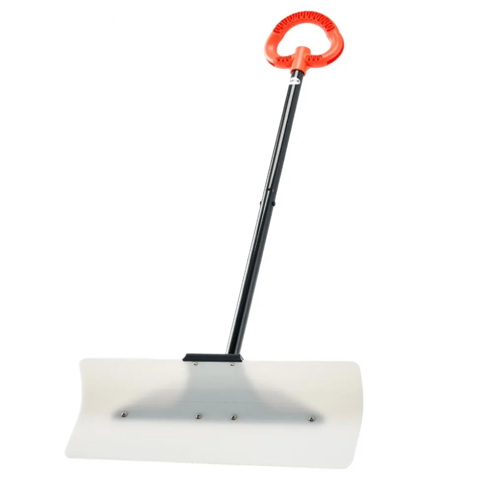 VEVOR Snow Pusher Shovel, 24 in Wide Outdoor Snowplow Shovel with Ergonomic Grip, HDPE Plastic Blade, Winter Shovels with Segmented Handle, Portable Snow Removal Tool for Driveway Garden Camping