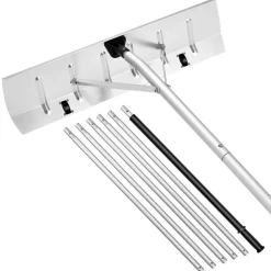 VEVOR Snow Roof Rake, 26 in Aluminum Blade, 7.5-20 ft Adjustable Roof Snow Scraper with Wheels, Anti-Slip Handle Snows Removal Tool, Lightweight House Rooftop Rake for Leaves Debris Removal