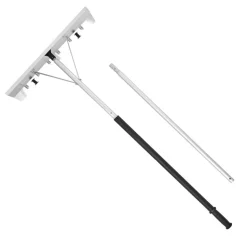 VEVOR Snow Roof Rake, 26 in Aluminum Blade, 7.5-20 ft Adjustable Roof Snow Scraper with Wheels, Anti-Slip Handle Snows Removal Tool, Lightweight House Rooftop Rake for Leaves Debris Removal