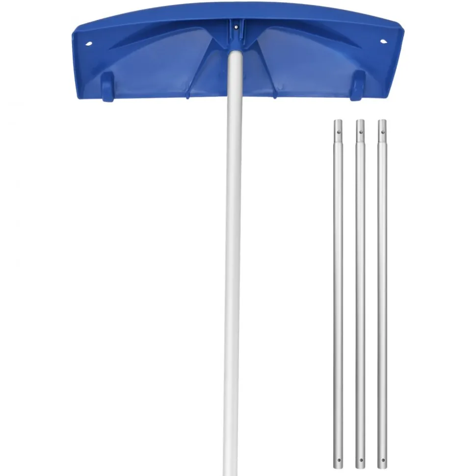 VEVOR Snow Roof Rake, 24 in PP Plastic Blade, 3.8-18.2 ft Adjustable Roof Snow Scraper with Wheels, Anti-Slip Handle Snows Removal Tool, Lightweight House Rooftop Rake for Leaves Debris Removal