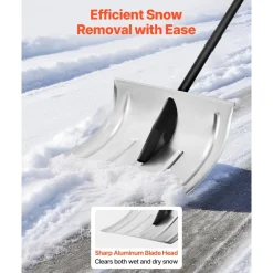 VEVOR Snow Shovel for Driveway, 16 in Wide Aluminum Alloy Snow Shovel, Non Slip Grip, Large Capacity Snowplow Shovels, Detachable & Lightweight Snows Removal Tool for Garden Car Camping Outdoors