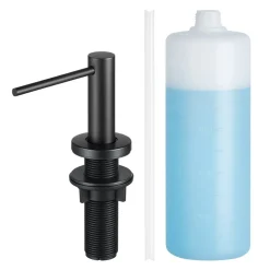 VEVOR Soap Dispenser for Kitchen Sink, Stainless Steel Built in Sink Soap Dispenser with 17OZ Refillable Bottle, Countertop Dish Soap-Dispenser with 360° Rotation Pump Head, for Kitchen Bathroom