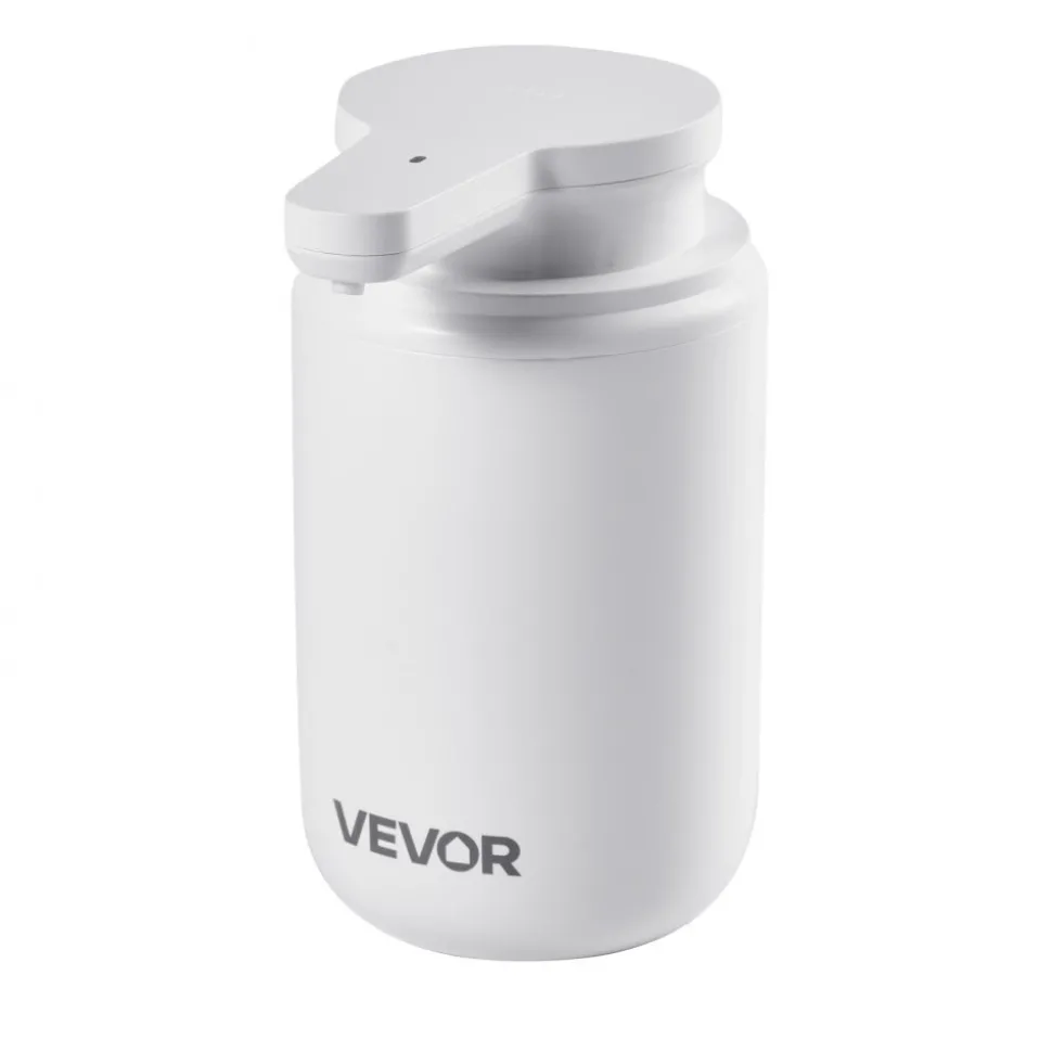 VEVOR Soap Dispenser, 300 ml / 10 oz, Rechargeable Automatic Hand Soap Dispenser with Pump, 2 Adjustable Levels, Modern Touchless Liquid Foam Container with Indicator for Bathroom and Kitchen, White