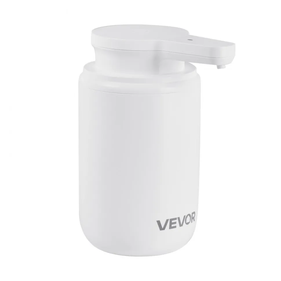 VEVOR Soap Dispenser, 300 ml / 10 oz, Rechargeable Automatic Hand Soap Dispenser with Pump, 2 Adjustable Levels, Modern Touchless Liquid Foam Container with Indicator for Bathroom and Kitchen, White