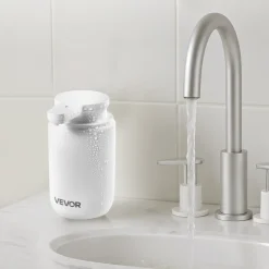 VEVOR Soap Dispenser, 300 ml / 10 oz, Rechargeable Automatic Hand Soap Dispenser with Pump, 2 Adjustable Levels, Modern Touchless Liquid Foam Container with Indicator for Bathroom and Kitchen, White