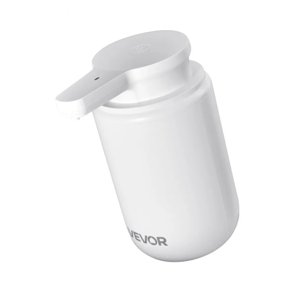 VEVOR Soap Dispenser, 300 ml / 10 oz, Rechargeable Automatic Hand Soap Dispenser with Pump, 2 Adjustable Levels, Modern Touchless Liquid Foam Container with Indicator for Bathroom and Kitchen, White