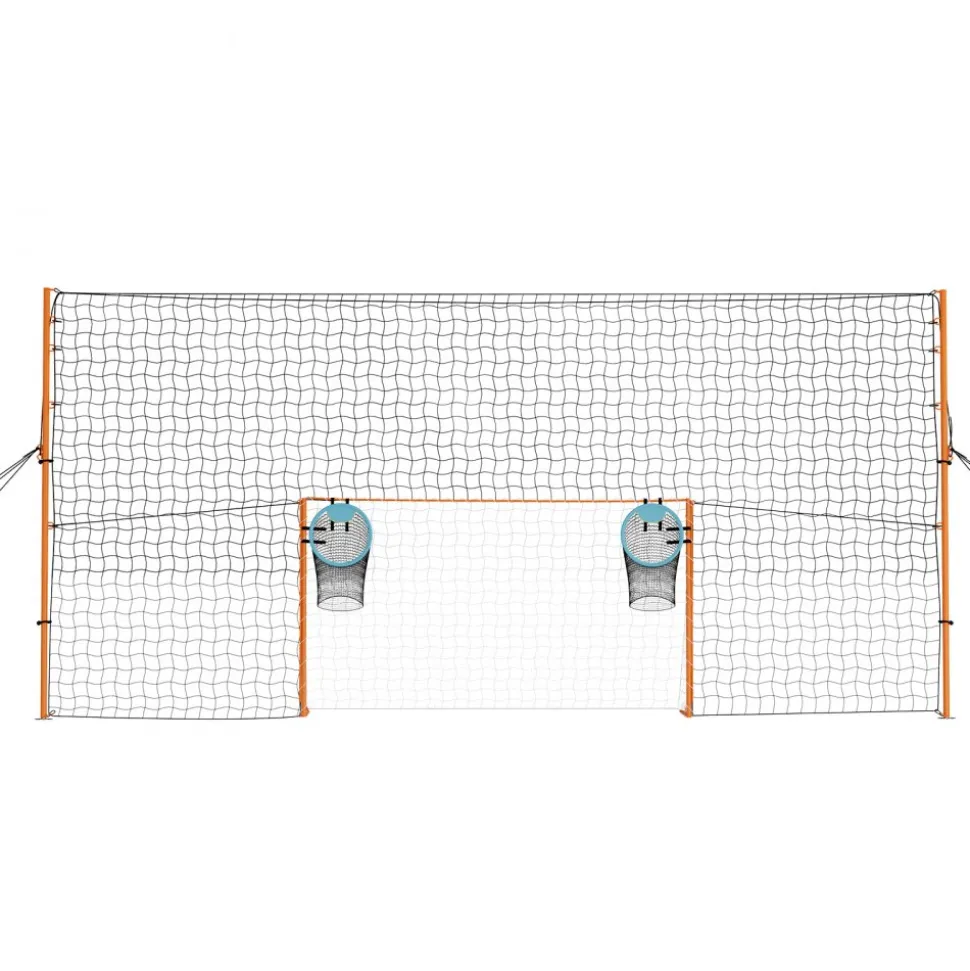 VEVOR Soccer Goal 9 x 5 FT Soccer Goal for Backyard with Iron Frame PE Net, Durable Backstop, Target Net, Ground Stakes, Ropes, for Youth & Adults, Outdoor Sports, Backyard Practice Training Games