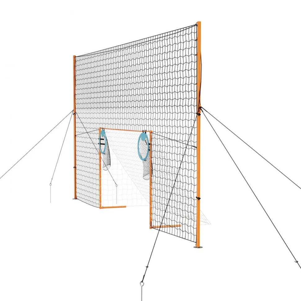 VEVOR Soccer Goal 9 x 5 FT Soccer Goal for Backyard with Iron Frame PE Net, Durable Backstop, Target Net, Ground Stakes, Ropes, for Youth & Adults, Outdoor Sports, Backyard Practice Training Games