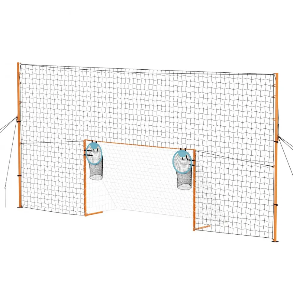 VEVOR Soccer Goal 9 x 5 FT Soccer Goal for Backyard with Iron Frame PE Net, Durable Backstop, Target Net, Ground Stakes, Ropes, for Youth & Adults, Outdoor Sports, Backyard Practice Training Games