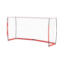 VEVOR Soccer Goal 12 x 6 FT Soccer Net for Backyard Collapsible Base Red, Portable & Quick Setup Set, with Metal Base, Carry Bag, Ground Stakes, for Youth & Adults Outdoor Backyard Practice Training