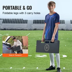 VEVOR Soccer Rebounder Board, 40"X16" Portable Soccer Wall with 2 Angles Rebound, Foldable HDPE Kickback Rebound Board, Soccer Training Equipment for Kids and Adults, Passing & Shooting Practice