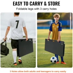 VEVOR Soccer Rebounder Board, 45"X18" Portable Soccer Wall with 2 Angles Rebound, Foldable HDPE Kickback Rebound Board, Soccer Training Equipment for Kids and Adults, Passing & Shooting Practice
