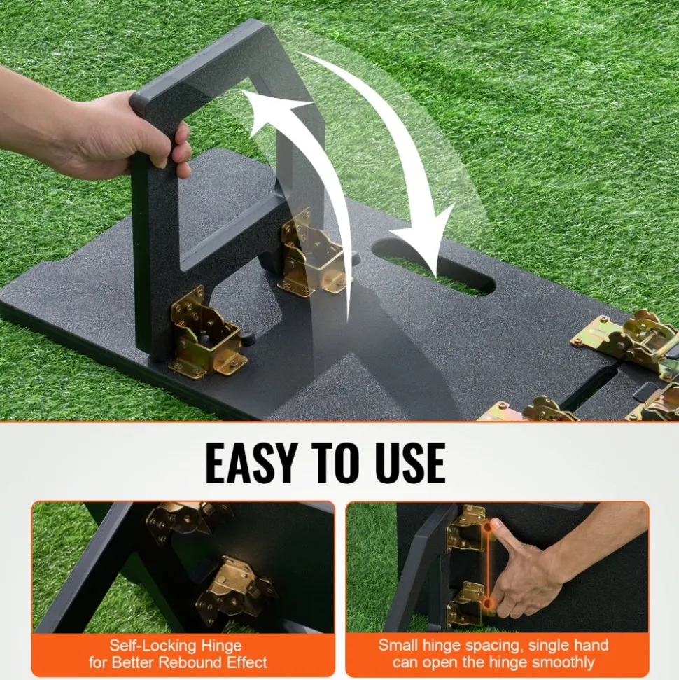 VEVOR Soccer Rebounder Board, 45"X13" Portable Soccer Wall with 2 Angles Rebound, Foldable HDPE Kickback Rebound Board, Soccer Training Equipment for Kids and Adults, Passing & Shooting Practice