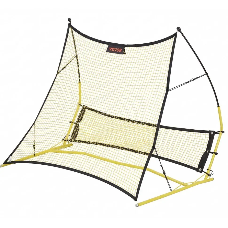 VEVOR Soccer Rebounder Net, 2-in-1 Soccer Goal Rebounder, Thickened Fiberglass Poles Iron Pipe for Team Solo Control, Passing Practice, Easy Setup Ball Training Equipment for Teens & Adults, 72" x 43"