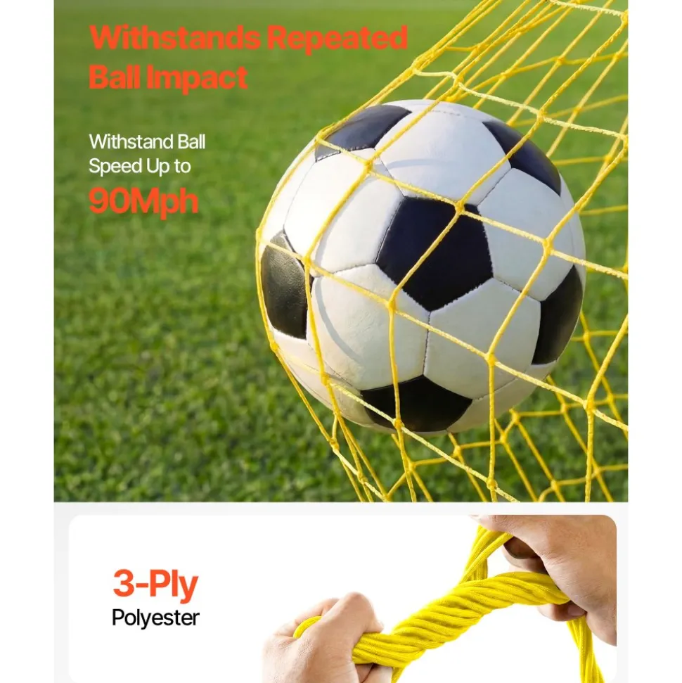 VEVOR Soccer Rebounder Net, 2-in-1 Soccer Goal Rebounder, Thickened Fiberglass Poles Iron Pipe for Team Solo Control, Passing Practice, Easy Setup Ball Training Equipment for Teens & Adults, 72" x 43"