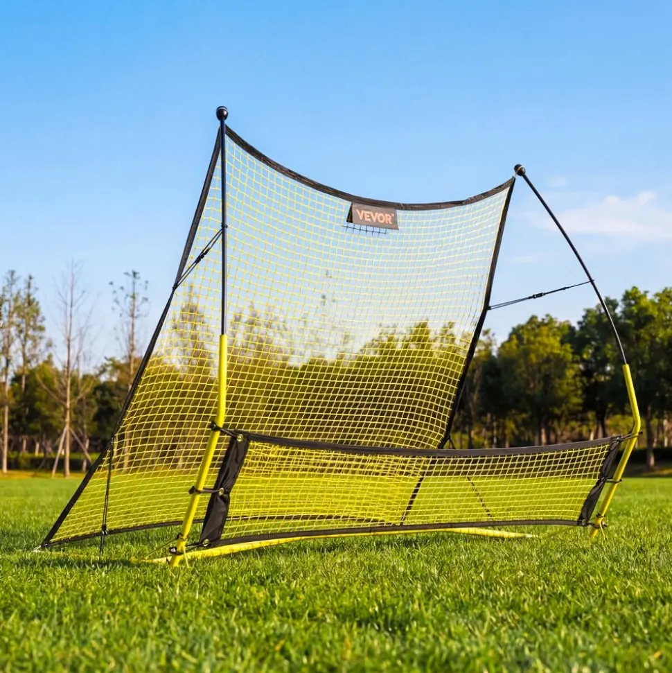 VEVOR Soccer Rebounder Net, 2-in-1 Soccer Goal Rebounder, Thickened Fiberglass Poles Iron Pipe for Team Solo Control, Passing Practice, Easy Setup Ball Training Equipment for Teens & Adults, 72" x 43"