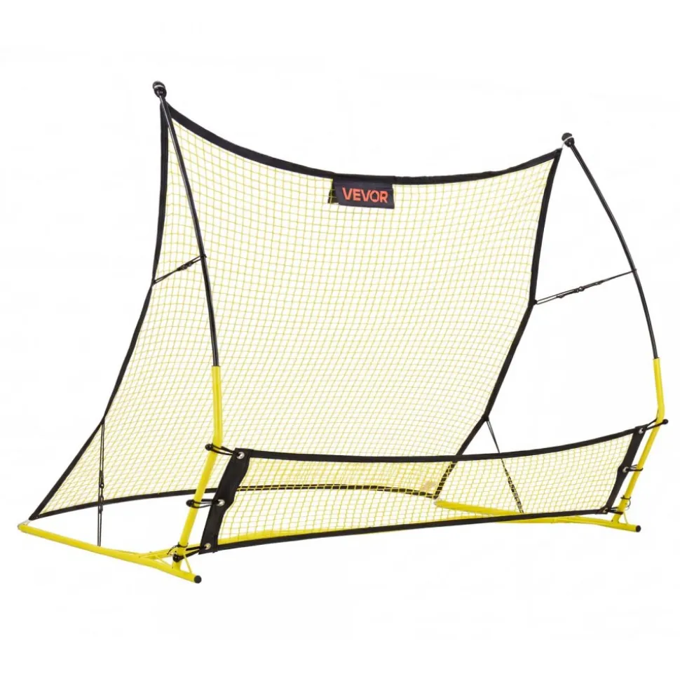 VEVOR Soccer Rebounder Net, 2-in-1 Soccer Goal Rebounder, Thickened Fiberglass Poles Iron Pipe for Team Solo Control, Passing Practice, Easy Setup Ball Training Equipment for Teens & Adults, 72" x 43"