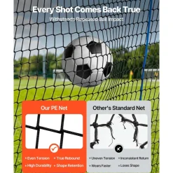 VEVOR Soccer Rebounder Net, Quick-Switch Angle Soccer Goal Rebounder for Control, Passing Practice, Heavy-Duty Iron Frame & PE Net, Easy Setup Ball Training Aids & Equipment for Teens&Adults,5 x 4 ft