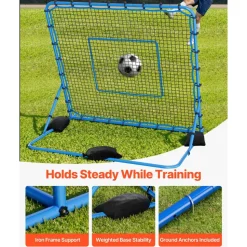 VEVOR Soccer Rebounder Net, Quick-Switch Angle Soccer Goal Rebounder for Control, Passing Practice, Heavy-Duty Iron Frame & PE Net, Easy Setup Ball Training Aids & Equipment for Teens&Adults,7 x 6 ft