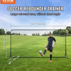 VEVOR Soccer Rebounder Net, 12x6FT Iron Soccer Training Equipment, Sports Football Training Gift with Portable Bag, Volleyball Rebounder Wall Perfect for Backyard Practicing, Solo Training, Passing