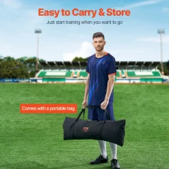 VEVOR Soccer Rebounder, Portable Soccer Trainer, 7x7FT Iron & Polyester Soccer Practice Equipment, Sports Football Rebounder Wall with Portable Bag, Perfect for Team Solo Training, Passing, Volley