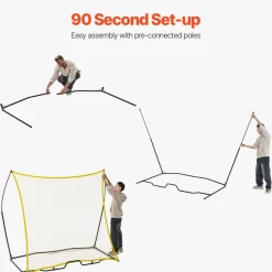 VEVOR Soccer Rebounder, Portable Soccer Trainer, 7x7FT Iron & Polyester Soccer Practice Equipment, Sports Football Rebounder Wall with Portable Bag, Perfect for Team Solo Training, Passing, Volley