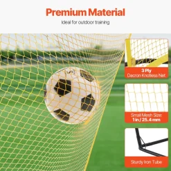 VEVOR Soccer Rebounder, Portable Soccer Trainer, 7x7FT Iron & Polyester Soccer Practice Equipment, Sports Football Rebounder Wall with Portable Bag, Perfect for Team Solo Training, Passing, Volley