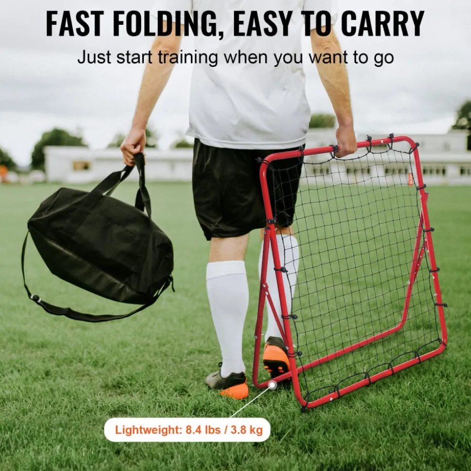 VEVOR Soccer Rebounder Rebound Net, Kick-Back 39"x39", Portable Football Training Gifts, Aids & Equipment for Kids Teens & All Ages, Easy Set Up & Perfect Storage