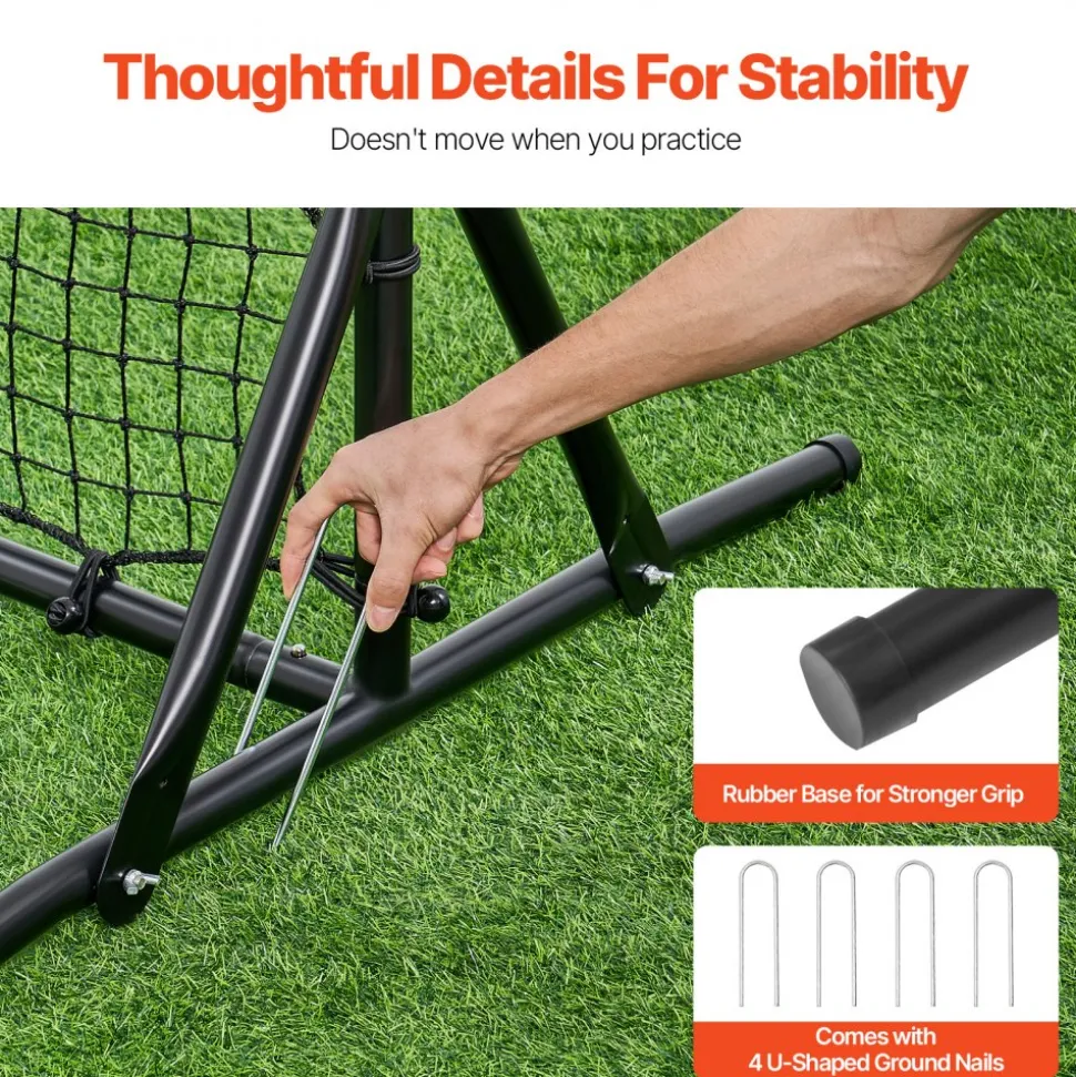 VEVOR Soccer Rebound Trainer, 6x4FT Iron Soccer Training Equipment, Sports Football Rebounder Wall, Double-Sided Rebounding Net, Easy Assembly, Perfect for Backyard Practicing, Solo Training, Passing
