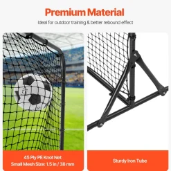 VEVOR Soccer Rebound Trainer, 6x4FT Iron Soccer Training Equipment, Sports Football Rebounder Wall, Double-Sided Rebounding Net, Easy Assembly, Perfect for Backyard Practicing, Solo Training, Passing