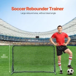 VEVOR Soccer Rebound Trainer, 6x4FT Iron Soccer Training Equipment, Sports Football Rebounder Wall, Double-Sided Rebounding Net, Easy Assembly, Perfect for Backyard Practicing, Solo Training, Passing