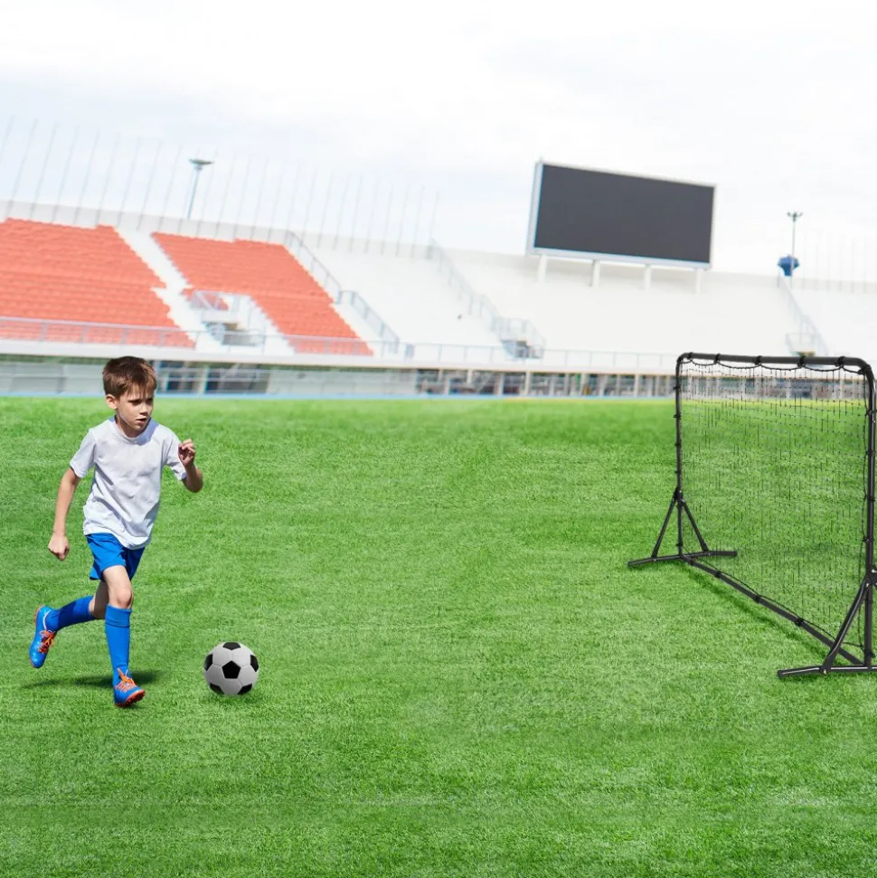 VEVOR Soccer Rebound Trainer, 6x4FT Iron Soccer Training Equipment, Sports Football Rebounder Wall, Double-Sided Rebounding Net, Easy Assembly, Perfect for Backyard Practicing, Solo Training, Passing