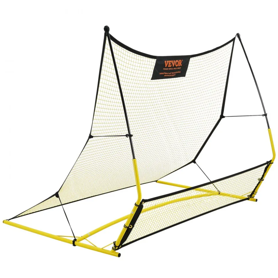 VEVOR Soccer Trainer, 2-IN-1 Portable Soccer Rebounder Net, 71"x40" Iron Soccer Practice Equipment, Sports Football Rebounder Wall with Portable Bag, Perfect for Team Solo Training, Passing, Volley