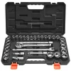 VEVOR Socket Set, 33 Pieces, 1/2 inch Drive Socket and Ratchet Set, SAE and Metric, Mechanic Tool Kit with Ratchet Wrench, Extension Bar and Storage Case, CR-V Alloy Steel, for Automotive Repair