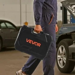 VEVOR Socket Set, 86 Pieces, 3/8 & 1/4 & 1/2 inch Drive Socket and Ratchet Set, SAE and Metric, Mechanic Tool Kit with Ratchet Wrench, Accessories and Storage Case, CR-V Alloy Steel, for Auto Repair